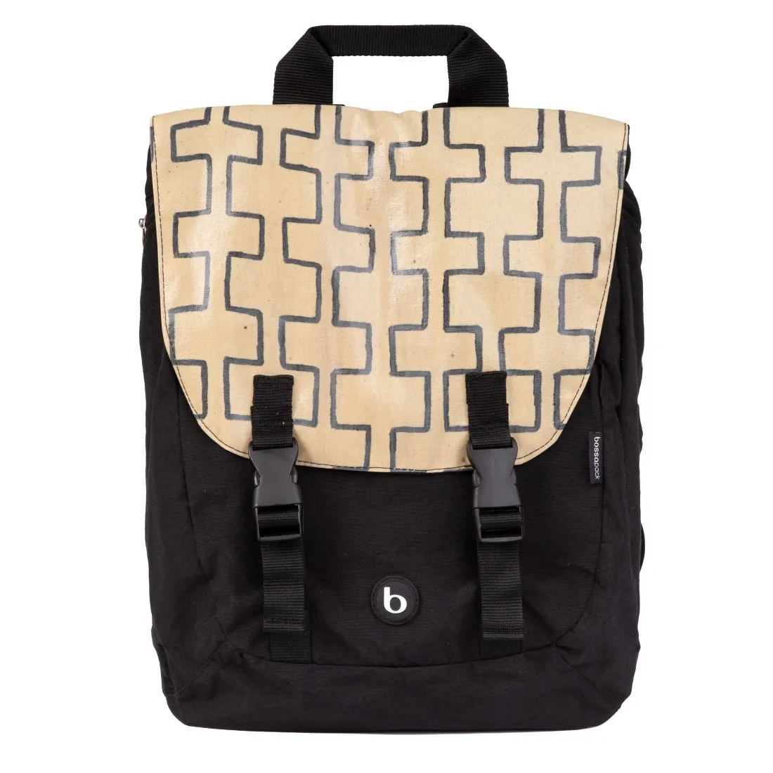 Mochila Simca Xipaya 01- Preta / Areia Jenipapo