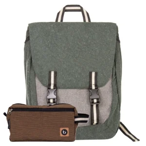 Mochila Simca Verde Militar-Cinza + Nécessaire